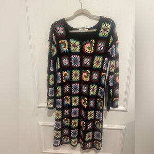 Cotton Emporium Patchwork Crochet Dress